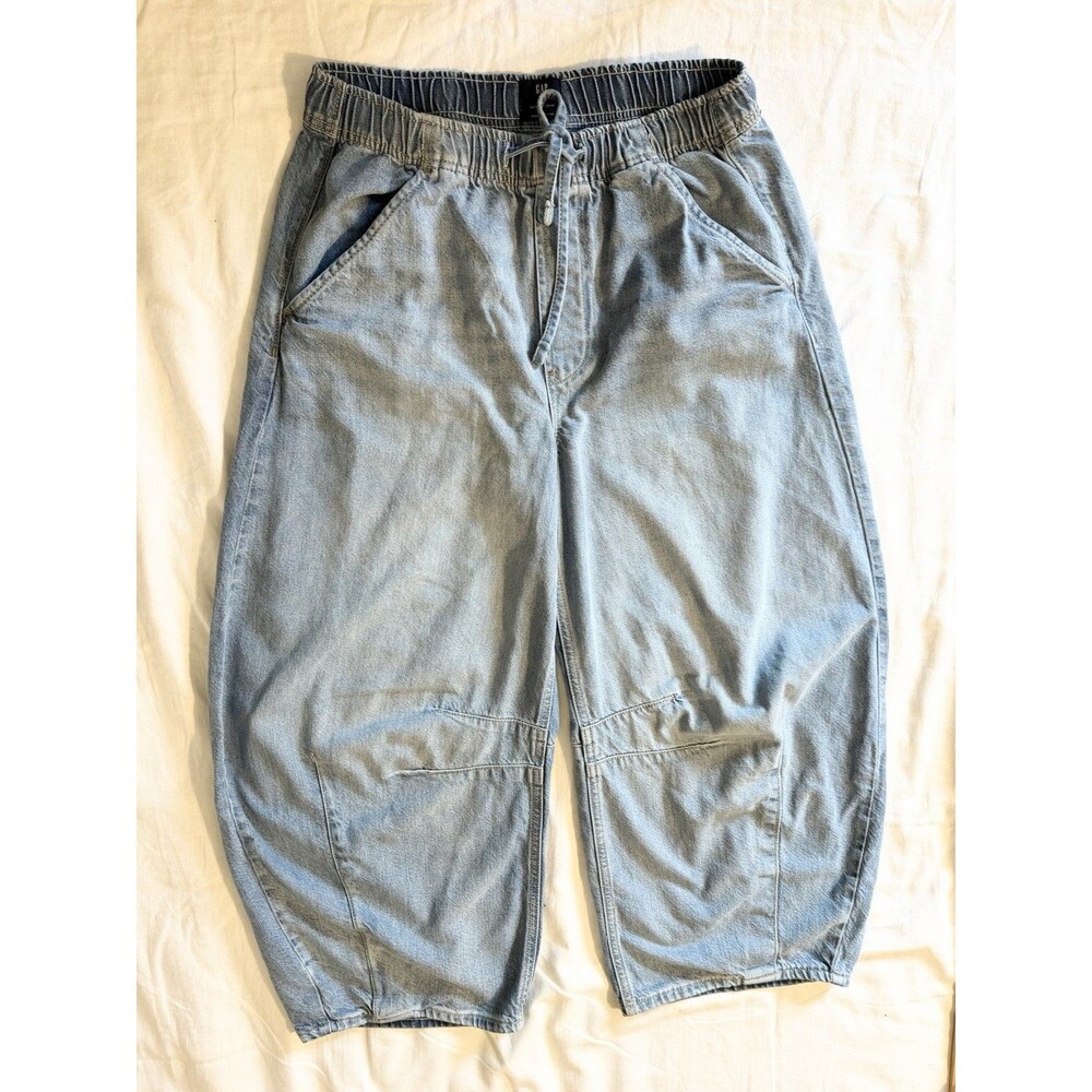 Gap Women Size M Horseshoe Barrel Ultra Soft Easy Pull On Mid Rise Jeans - Picture 4 of 9
